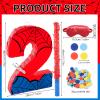 16 Inch Number 2 Spider Pinata with 16 Inch Piata Stick Blindfold Confetti for Boy Girl Kids 2nd Birthday Party Decorations (2nd) view 2