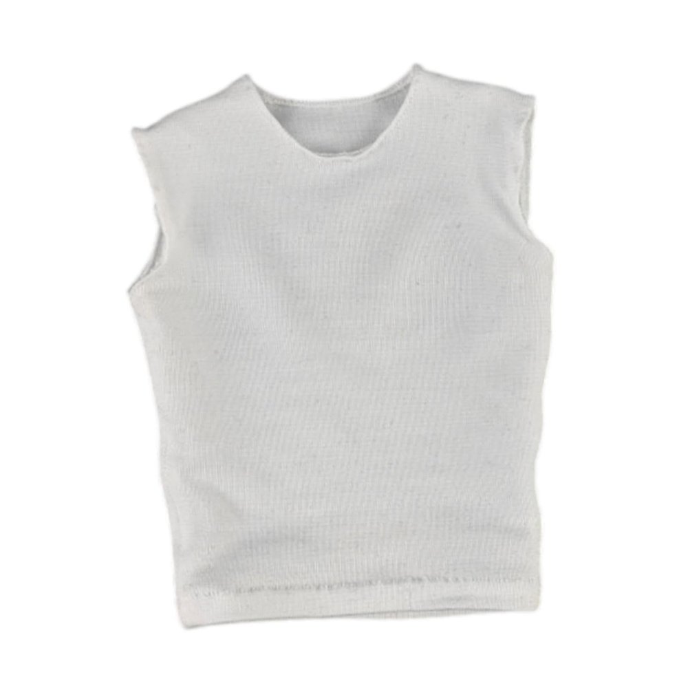 1/6 Scale Male Figure Sleeveless Vest White Outfit for 12 Inch Action Figures Doll Clothes Miniature Dress Up