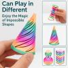 Christmas Stocking Stuffer 6 Packs Impossible Cone,Spiral Cone Fidget Toy Impossible Pyramid Passthrough Toy,3D Printed Spiral Cone Fidget Toy,Mini Vortex Thread Illusion Desktop Deco Souvenir Gift view 3