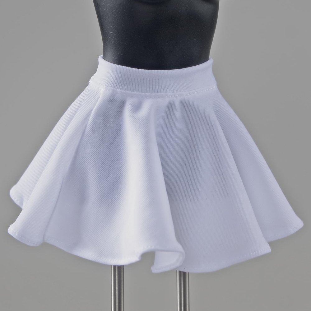 1/6 Scale Female Clothes, Stretchy Skirt for 12'' Action Figure, Doll Costume 1/6 Female Soldier Action Figure 12 inch Clothing Accessories Stretchy Kilt Skirt Model (White)