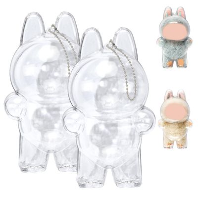2 pcs Protective Case for 17 cm Standing Dolls, Portable Display Box Hard Acrylic Case Storage Box- Transparent Cover for Standing Figure