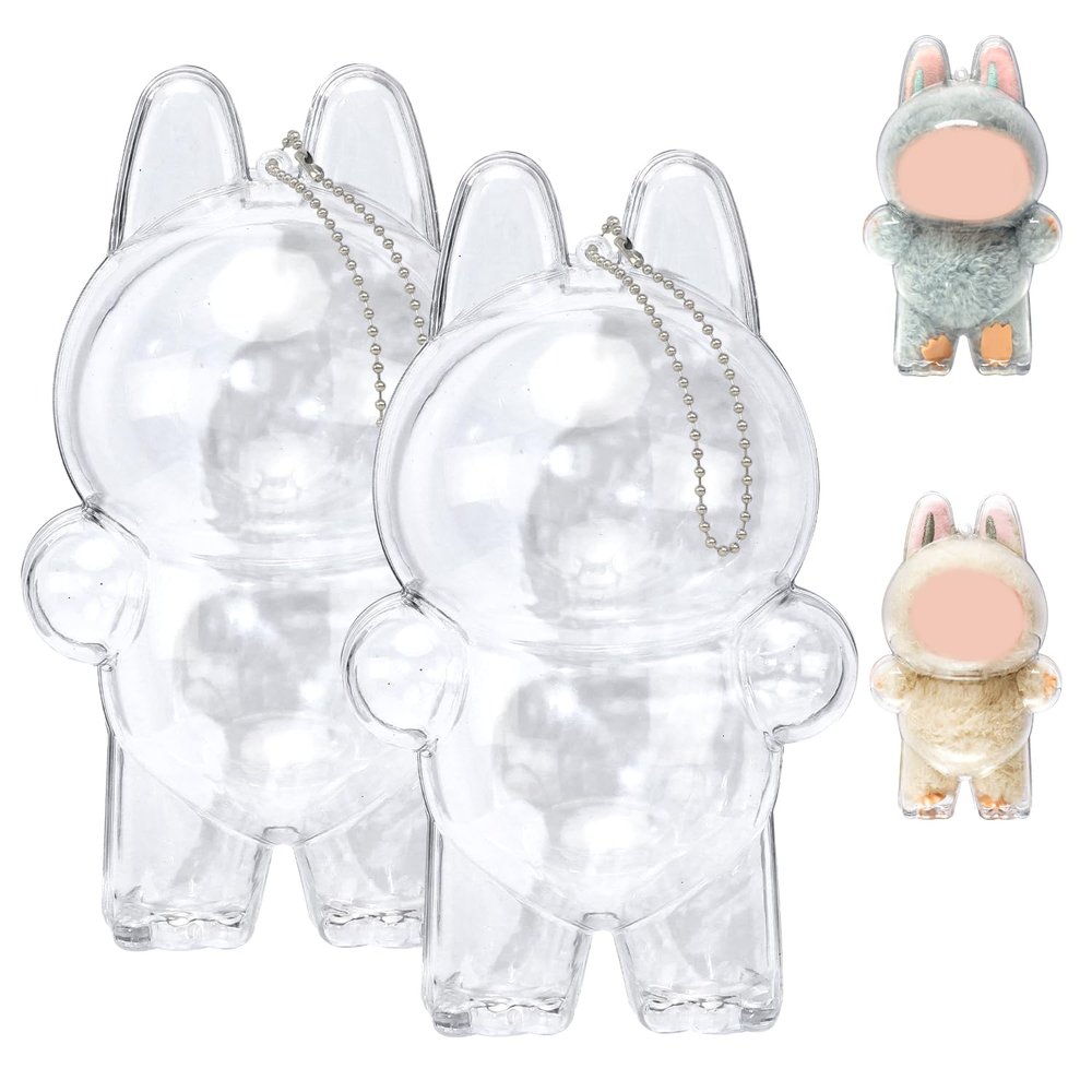 2 pcs Protective Case for 17 cm Standing Dolls, Portable Display Box Hard Acrylic Case Storage Box- Transparent Cover for Standing Figure