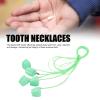 Pongnas 50 PackTeeth Memory Necklaces Set with Portable Tooth Storage Boxes for Kids,Lightweight Travel Friendly Lost Holder Cases (Green) view 2