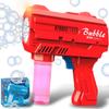 Bubble Gun for Kids 3-8, Automatic Bubble Blaster with LED Light & Refill Solution, Kids Bubble Machine Blower, Outdoor Toy for Birthday Party Wedding Easter Gift (Red) view 1