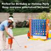 Giant 4 in a Row Connect Game with Mesh Fabric | Height Adjustable 4-in-1 Jumbo 4-to-Score Yard Game Set with Basketball, Golf & Ring Toss | Outdoor Indoor Family Party Game for Kids & Adults, Blue view 3