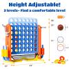 Giant 4 in a Row Connect Game with Mesh Fabric | Height Adjustable 4-in-1 Jumbo 4-to-Score Yard Game Set with Basketball, Golf & Ring Toss | Outdoor Indoor Family Party Game for Kids & Adults, Blue view 4
