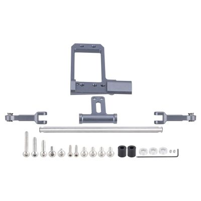 RC Upgrade Parts for Vanquish for Phoenix VS4-10 F10 1/10 Aluminium BAT Servo Mount and Scale Hydraulic Steering Link RC Crawler Portal Axle Upgrade(Silver)