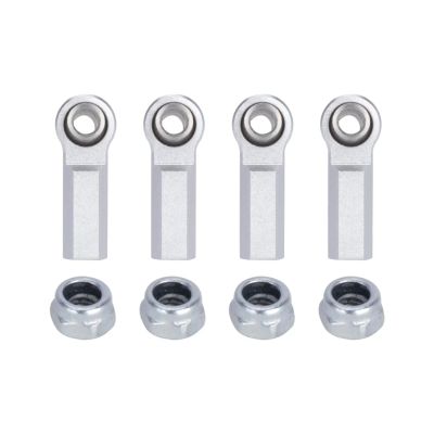 RC Upgrade Parts for Traxxas for Slash 1/10 for Silver M4 Aluminum Alloy Rod Straight Rod Ends/Bend Rod Ends 4Pcs RC Crawler Car 4X4 DIY Parts(Straightm)