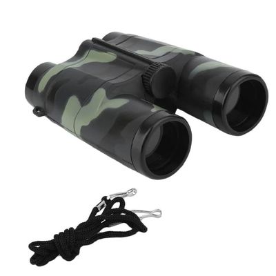 Compact and Portable Army Style Binoculars Toy for Kids - Birdwatching Outdoor Observing Sports - Easy Focus Spy Gear Telescopic Binocular Toy with Neck String