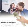 Fake Microphone, Plastic Prop Microphone, Realistic Fake Prop Pretend Mic for Simulate Speech Practice Kids Karaoke Dance Shows (Gold) view 2
