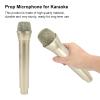 Fake Microphone, Plastic Prop Microphone, Realistic Fake Prop Pretend Mic for Simulate Speech Practice Kids Karaoke Dance Shows (Gold) view 3