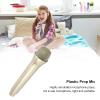 Fake Microphone, Plastic Prop Microphone, Realistic Fake Prop Pretend Mic for Simulate Speech Practice Kids Karaoke Dance Shows (Gold) view 4