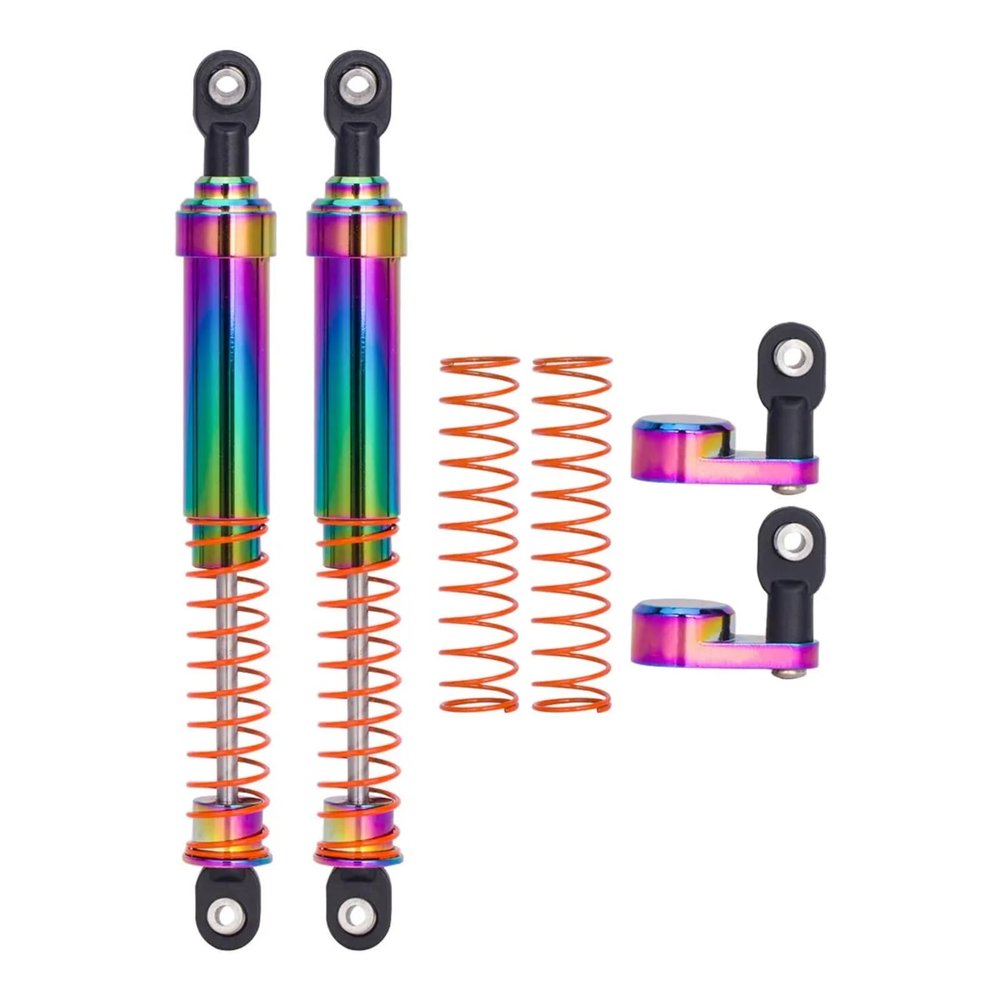 RC Upgrade Parts for SCX10 for TRX4 for Capra for LCG Cheater Rigs VS4-10 1/10 Aluminum Big Bore Oil Filled Shock Absorber with Offset Shock Cap RC Crawler(115mm)
