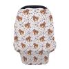 5-in-1 Unisex Western Cow Pattern Baby Carseat Stroller Cover for Boys Girls, Farm Highland Cow Flowers Floral Infant Toddler Privacy Nursing Breastfeeding Canopy, Grocery Shopping Cart Cover-24x28 view 1