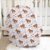 5-in-1 Unisex Western Cow Pattern Baby Carseat Stroller Cover for Boys Girls, Farm Highland Cow Flowers Floral Infant Toddler Privacy Nursing Breastfeeding Canopy, Grocery Shopping Cart Cover-24x28 view 3