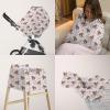 5-in-1 Unisex Western Cow Pattern Baby Carseat Stroller Cover for Boys Girls, Farm Highland Cow Flowers Floral Infant Toddler Privacy Nursing Breastfeeding Canopy, Grocery Shopping Cart Cover-24x28 view 4
