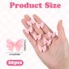 20 Pcs Pink Bow Cupcake Decorations, Resin Bowknot Cake Toppers Birthday Engagement Theme Party Decoration for DIY Art Crafts, Wedding, Baby Shower, Party view 4