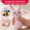 CuteZone Baby Toys 6-12 Months - Soft Plush Jungle Stuffed Animal Sensory Set with Rattle, Squeaker & Mirror, Montessori Cause & Effect Toys, Newborn Gift for Baby Boys and Girls view 3