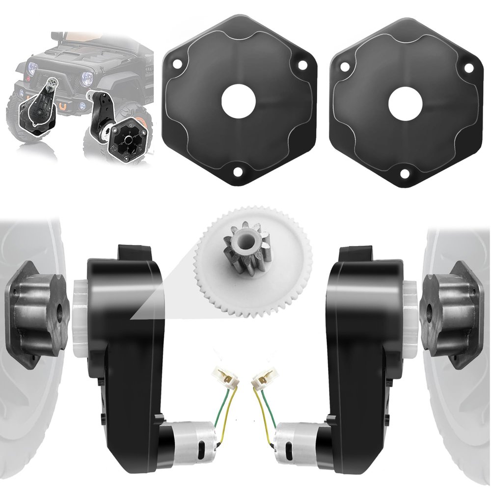 2Pack 24V RS555 40000RPM Fast Drive Motor Gearbox for Power Wheels Motor Upgrade,12V&18V&20V&24V High Speed Motors Gearbox Conversion Kit for Kids Ride on Toys Car Replacement Parts,Free Coupler