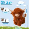 Humor Ted Crazy Funny Highland Cow Stuffed Animals, Dancing Singing Scottish Highlander Cattle Interactive Musical Highland Cow Plush Toys That Can Sing Spanish and English Songs (Pink) view 3