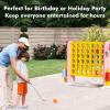 Giant 4 in a Row Connect Game with Mesh Fabric | Height Adjustable 4-in-1 Jumbo 4-to-Score Yard Game Set with Basketball, Golf & Ring Toss | Outdoor Indoor Family Party Game for Kids & Adults, Yellow view 3