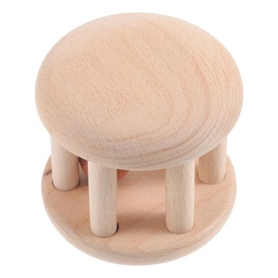 Kisangel 1Pc Wooden Rattle Roller Fine Motor Learning for Safe and Natural Wooden Design Style Present for Birthdays and Christmas