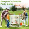 Giant 4 in a Row Connect Game with Mesh Fabric | Height Adjustable 4-in-1 Jumbo 4-to-Score Yard Game Set with Basketball, Golf & Ring Toss | Outdoor Indoor Family Party Game for Kids & Adults, Green view 2