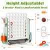 Giant 4 in a Row Connect Game with Mesh Fabric | Height Adjustable 4-in-1 Jumbo 4-to-Score Yard Game Set with Basketball, Golf & Ring Toss | Outdoor Indoor Family Party Game for Kids & Adults, Green view 4