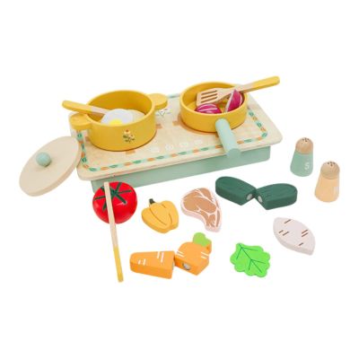 ToysCentral Basics Wooden Play Cooking Set Toys for Children 3 4 5 Years Birthday Gift
