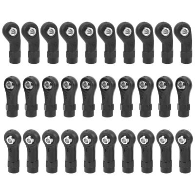30Pcs Link Linkage Rod End Set, Link Rod Ends Link Rod Ends 1/10 Link Ends High Design Lightweight Easy Install, Excellent Replacement Part, Black Plastic Steel Material, 1/10 Link Ends, Link Rod