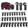 30Pcs Link Linkage Rod End Set, Link Rod Ends Link Rod Ends 1/10 Link Ends High Design Lightweight Easy Install, Excellent Replacement Part, Black Plastic Steel Material, 1/10 Link Ends, Link Rod view 2