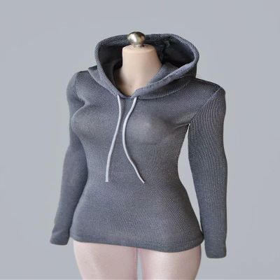 SssHam 1/6 Scale Female Soldier Model Figure Doll Clothes Hoodies Sport Sweatshirt Dress for 12 Inch Movable Doll Action Figure Accessories Doll(Gray)