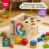Nene Toys 7-in-1 Montessori Toy for 1 Year Old Baby Wooden Activity Cube with Carrot Harvest, Shape Sorter & Stacking, Coin Box, Ball Drop, Gears & Clock Gift for Toddler Boys & Girls 1 2 3 Years view 2