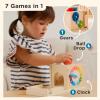 Nene Toys 7-in-1 Montessori Toy for 1 Year Old Baby Wooden Activity Cube with Carrot Harvest, Shape Sorter & Stacking, Coin Box, Ball Drop, Gears & Clock Gift for Toddler Boys & Girls 1 2 3 Years view 4