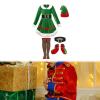 Elf Christmas Costume Cosplay Clothes Set for Halloween Party Stage Performance Green 150 cm view 3