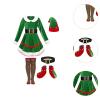 Elf Christmas Costume Cosplay Clothes Set for Halloween Party Stage Performance Green 150 cm view 4