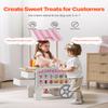 VEVOR 20+ PCS Accessories, Pretend Play Ice Cream Shop Kitchen Food Toys with Ice Cream Cone & Popsicle, Awning & Freezer, Storage Drawers & Flipping Menus, For Kids Aged 3-7 view 2