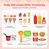 VEVOR 20+ PCS Accessories, Pretend Play Ice Cream Shop Kitchen Food Toys with Ice Cream Cone & Popsicle, Awning & Freezer, Storage Drawers & Flipping Menus, For Kids Aged 3-7 view 3