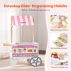 VEVOR 20+ PCS Accessories, Pretend Play Ice Cream Shop Kitchen Food Toys with Ice Cream Cone & Popsicle, Awning & Freezer, Storage Drawers & Flipping Menus, For Kids Aged 3-7 view 4
