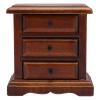 1:12 Scale Birch Wood Dollhouse Night Stand, Realistic Miniature Bedside Table with 3 Drawers, Handcrafted for Home Decor, Playability and Realism (Chestnut) view 1