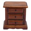 1:12 Scale Birch Wood Dollhouse Night Stand, Realistic Miniature Bedside Table with 3 Drawers, Handcrafted for Home Decor, Playability and Realism (Chestnut) view 2