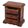 1:12 Scale Birch Wood Dollhouse Night Stand, Realistic Miniature Bedside Table with 3 Drawers, Handcrafted for Home Decor, Playability and Realism (Chestnut) view 3