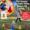 Covelico Ring Toss Game, Obstacle Course for Kids 3-5 & Birthday Party Games, Carnival Bean Bags for Tossing Gross Motor Toys for Toddlers 3-5, 12 Rings & 12 Bean Bags, 6 Cones for Kids, PE Equipment view 2