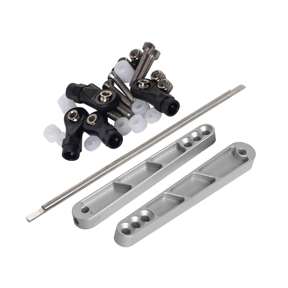RC Car Parts for Axial for RR10 for Bomber 90053 90048 for AX31331 1/10 Metal Rear Sway Bar Set for Panhard Bar Linkage Kit RC for Rock Racing Rig Upgrade Parts(Silver)