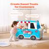 VEVOR Ice Cream Cart for Kids, 20+ PCS Ice Cream Truck Wooden Playset, Pretend Play Stand with Steering Wheel & Chalkboard, Payment Scanner & Freezer, Faucet & Sink, Suitable for Kids 3-7 Years Old view 2