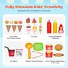 VEVOR Ice Cream Cart for Kids, 20+ PCS Ice Cream Truck Wooden Playset, Pretend Play Stand with Steering Wheel & Chalkboard, Payment Scanner & Freezer, Faucet & Sink, Suitable for Kids 3-7 Years Old view 3