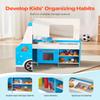 VEVOR Ice Cream Cart for Kids, 20+ PCS Ice Cream Truck Wooden Playset, Pretend Play Stand with Steering Wheel & Chalkboard, Payment Scanner & Freezer, Faucet & Sink, Suitable for Kids 3-7 Years Old view 4