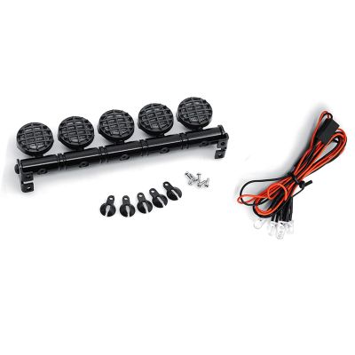 RC Car Parts for Axial for SCX10 II for Wraith for TRX-4 D90 for SCX10 CC01 1/10 White Spotlight 4/5/6 Roof Lamp Light Bar RC Model Car Truck Decortion Parts Accessories(5 Light)