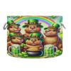 Capybaras St Patricks Coins Storage Basket Large Laundry Basket Hamper Foldable Blanket Basket Storage Organizer Bin with Handle for Home Bedroom Living Room Decor view 1