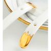 1 Piece Chinese Won Ton Soup Spoon with Golden Decorative Edges Asian Large Soup Spoons, White Rice Spoons view 3